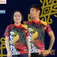 xile9 Baju Batik Jersey Traditional Etnik Sabah Sarawak- Round Neck