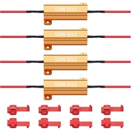 4Pcs 50W 6ohm Load Resistors for LED Turn Signals - Led Load Resistor Kit, Fix LED Bulb Hyper Flash,
