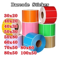 Barcode Roll Sticker Colour Thermal Paper Label Sticker Price Tag Green Blue Pink Purple A6 30 x 20 x 40 50 60 80 100