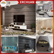 RD 10M Sude Wallpaper Dinding Bilik Tidur Luxury 3D Wallpaper Modern Stripe Wall Paper Horizontal Be