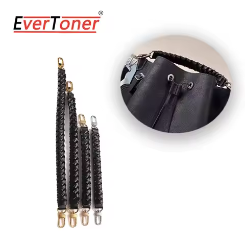 EverToner Black Woven Braided Handle Strap For Neoeoe Bucket Bag Women Handbag Lady Bucket Bag Purse