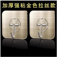 挂钩金色拉丝金银无痕粘钩粘胶强力免打孔门后厨房贴墙面墙壁Hook gold brushed gold and silver seamless adhesive hook strong adhesive