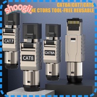 SHOOGEL RJ45 Cat8 Cat7 Cat6A Connectors, 2000MHz Crystal Head Panel RJ45 Metal Tool, 22AWG - 24AWG 4