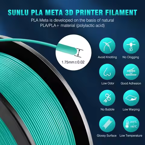 SUNLU 10KG PLA Meta/ PLA Matte Filaments 10Rolls 3D Filament 1KG/roll 1.75mm 100% Filament Lines Up 