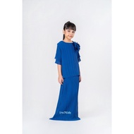 Baju Kurung Modern Budak Perempuan Kain Pleat Chiffon Royal Blue/Baby Blue/Pink