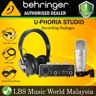 Behringer U-PHORIA STUDIO Recording Podcasting Bundle UM-2 C-1 HPS-5000 (UPHORIA UM2 C1 HPS5000)