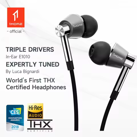 1MORE Triple Driver E1001 In-Ear Earphones IEM Hi-Res Headphones with High Resolution Bass Driven So