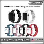 Soft Silicone Case + Soft Silicone Strap for iWatch Series 7 / 6 / 5 / 4 / 3 / 2 / 1 / SE – 45mm 44m