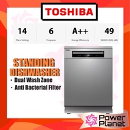 Toshiba Dishwasher DW-14F1 Free Standing Dual Wash Zone (Silver) DW14F1 / Elba EDW-M1368D(BS) EDWM13