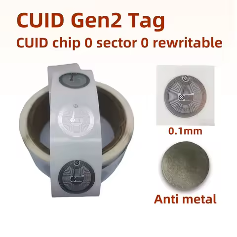 cuid Sticker Wet Inlay 13.56mhz CUID changeable S50 1K rfid tag Sector 0 Block 0 UID Rewritable NFC 