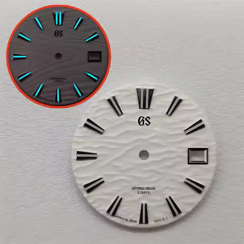 28.5mm NH35 dial/NH36 dial blue-green luminous GS dial wavy pattern mechanical watch BGW9 for seiko 