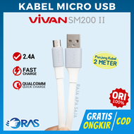 KABEL DATA VIVAN SM200S 2 METER Micro USB - Kabel Charger 2 Meter | Kabel 2 Meter | Kabel Casan Fast