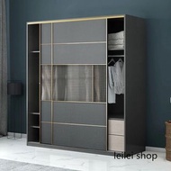 p275輕奢推拉門衣櫃簡約趟門家用臥室北歐現代滑門組合衣櫥（包運送）