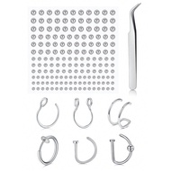 8Pcs Fake Piercings Fake Nose Ring Fake Nose Piercings Fake Septum Non Piercing Fake Lip Ring Fake N