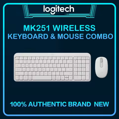 Original Logitech MK251 Keyboard and Mouse Combo 2.4GHz Wireless Plug and Play Ergonomic Office Kit 