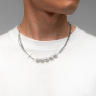 Hierarchy Studios - Cross Pearl Necklace Cross Necklace Pearl Necklace