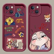 N-8 Zootopia Silicone Case for iPhone 15 14 Plus Pro Max