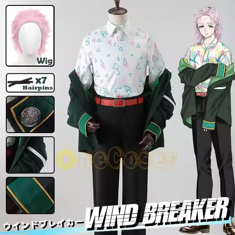 WIND BREAKER Mitsuki Kiryu Cosplay Costume Wig Anime Furin High School Embroider Uniform Bofurin's V