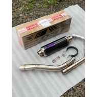 knalpot dst racing trioval carbon full set Header bending sport 150cc inlet 50mm full stainless exha