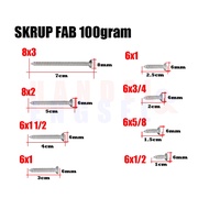 (100 Grams) FAB Harden Screw White FAB Screw/ Screw/