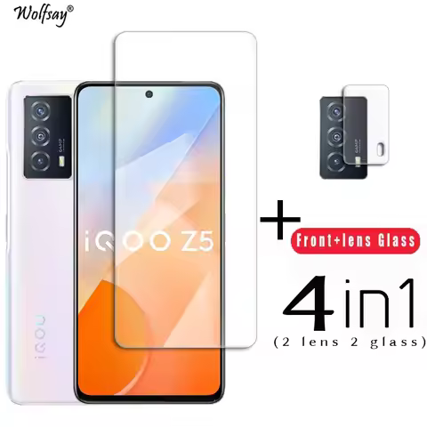 Clear Glass For Vivo iQOO Z5 Screen Protector For iQOO Z5 Z5X Z3 Z1 Z1x Tempered Glass Full Glue Len