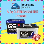 Bình Ắc Quy Nước 12V-80Ah Ắc Quy Ô Tô GS HYBRID 95D31R PLUS