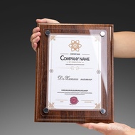 Commemorative Production Authorization Plate Authorization Letter Wooden Certificate Plaque Acrylic 