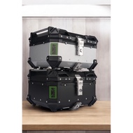 SMRT Top Box Aluminium 28L 45L Top Box Black Silver Aluminium Box ABS Box 45L With Base Plate