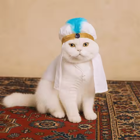 Cat Headscarf Adjustable Saudi Arabia Pet Hat Sunshade Soft Cat Decorative Hat Fashionable Cat Cospl