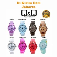 Jam Tangan Q&Q Jelly QQ Angka Rubber Transparant Bening Karet