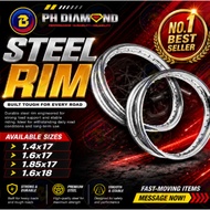 BGL MOTORCYCLE STEEL RIM FOR 1.4X17 AND 1.6X17 1.85X17 1.6x18, PH DIAMOND, STEEL RIM