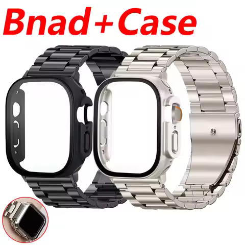 Stainless Steel titanium alloy Strap For Apple Watch Band 44mm 45mm 49mm 41mm Bracelet iwatch Series
