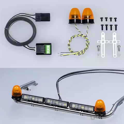 JUWUBA RC Truck LED Yellow Rotating Light Engineering Lamp for 1/14 Tamiya SCANIA 770S Volvo FH16XL 