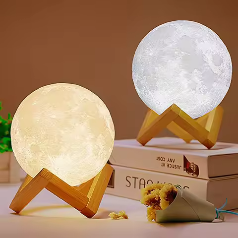 LED Night Light 3D Print Moon Lamp Rechargeable Color Change 3D Touch Moon Lamp Children's Gifts Nig