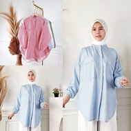 Tq88indonesia Tops LatestWanitas Saeri Striped Blouse Trendy Striped Blouse/