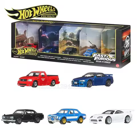 Hot Wheels Premium Fast & Furious Brian O'Conner Ford F-150 Nissan Skyline 2000 GT-R Ford Escort Toy