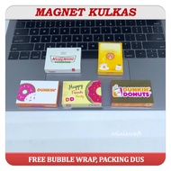 MINIATURE FRIDGE MAGNET BOX DUNKIN DONUT, JCO, CRISPY CREAM