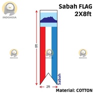 Sabah Flag  2x8ft Sabah Flag  Cotton Flag  60cmx240cm -FSBTC28
