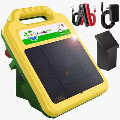 10 Mile/16KM Solar Electric Fence Charger 0.2 Joules 8KV Electric Fence Energizer for Livestock for 