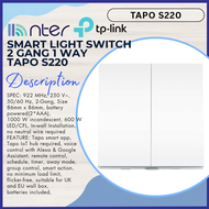 TP LINK Tplink TAPO S220 Wifi Wireless Smart Light Switch 2 Gang 1 Way Smart Home Apps Control Tapo 