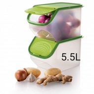 [Ready Stock]  Original Tupperware Garlic N All Keeper (1) 5.5L Green Lid / bekas bawang