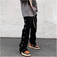 Cool Trackpant Streetwear Button Pants - Loose Fit Buttoned Streetwear, Unisex Men & Women