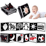 and  High Contrast Toys for Baby 0-3 3-6 months Infant Tummy Time Soft Crinkle Book Mirror Sensory T