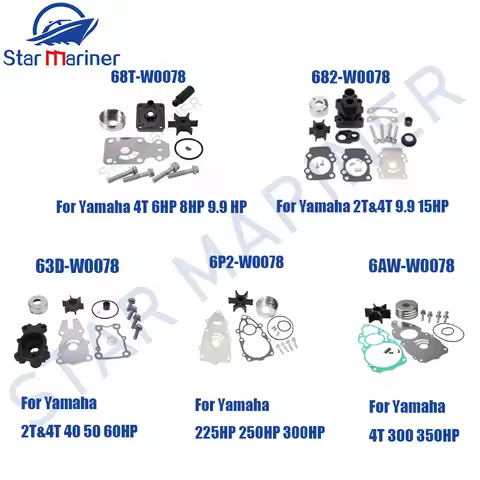 Water Pump Repair Impeller Kit 682-W0078 For Yamaha Outboard Motor 6HP-350HP 68T-W0078 63D-W0078 6P2