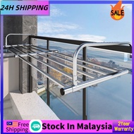 Ampaian Pengeringan Baju Stainless Steel Foldable Laundry Drying Rack Movable Telescopic Balcony Clothes Hanger 晒衣架 , Installation free, punching free balcony, retractable clothes rack, sandal rack, towel rack, super load-bearing capacity, foldable