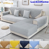 Luckinhome 1 2 3 4 Seater &amp; L Shape Combination Sofa Cover Cushion Corduroy Plain Color