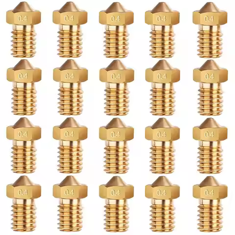 20PCS 3D Nozzles M6 Brass Nozzle Extruder Print Head for 1.75mm Filament E3D V5 V6 3D Printer