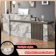💐Cashier Counter Table Commercial Reception Wooden Desk Office Receptionist Use Computer With Drawer