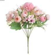 JUNMPER2R Silk Flower Arrangement, Plastic Stem 12.2 X 7.5in Artificial Flower Bouquet, Mixed Floral