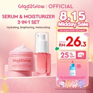 Glad2Glow Serum+Moisturizer  2IN1 Basic Skincare Set Brightening Glowing/Repair/Acne/Retinol/377 Moi